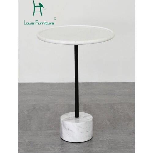 Louis Fashion Coffee Tables Simple Minimalist Modern Nordic Round Marble Black Living Room