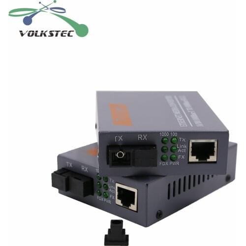 1 Pair HTB-GS-03 A/B Single Mode Gigabit Fiber Optical Media Converter 1000Mbps SC Port 20KM External Power Supply
