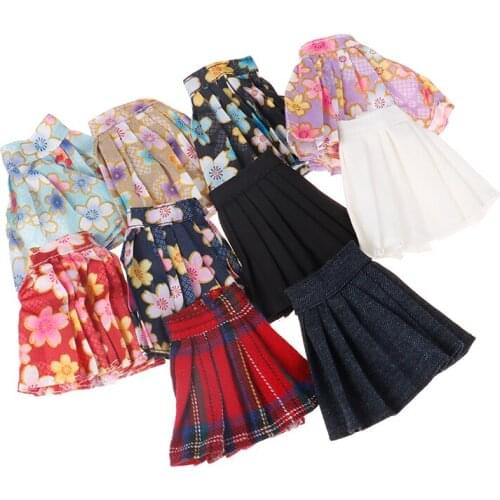 1pc Handmade Mini Fashion Pleated Skirt Doll Clothes Skirts Shirt 1/6 Doll Accessories