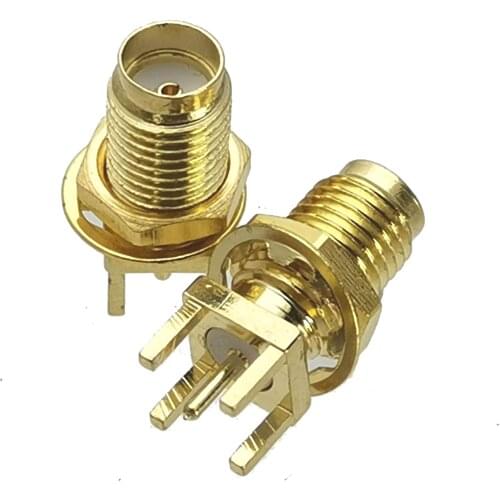 1Pcs Connector SMA Female Jack Bulkhead Nut Solder PCB Mount RF Adapter Coaxial High Quanlity