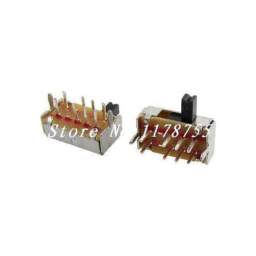 10 Pcs DP3T 2P3T 3 Position Mini Horizontal Slide Switch 8 Pin PCB SK23D07-VG4