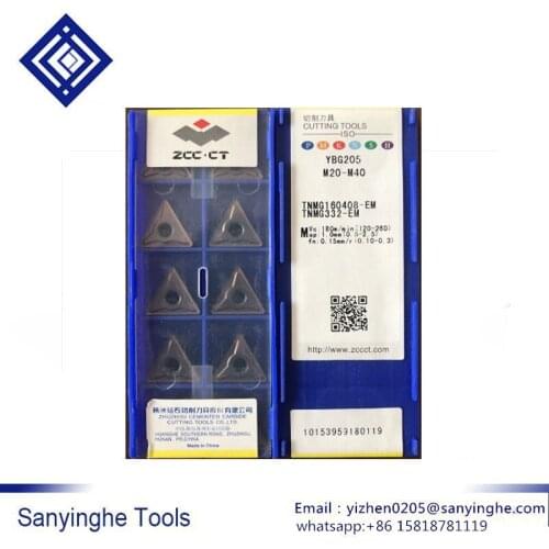 10PCS/LOT YBG205 TNMG160404-EF / TNMG160408-EF CNC Carbide Turning Inserts