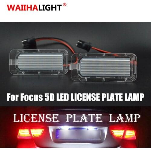 2pcs Canbus LED Number License Plate Lights For Ford Focus 5D Fiesta Mondeo MK4 C-Max MK2 S-Max Kuga Galaxy II WA6 Auto Lamp