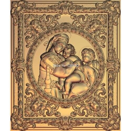 2pcs Madonna and Child 3d model STL relief for cnc STL format Madonna 3d Relief Model STL Router 3 axis Engraver ArtCam