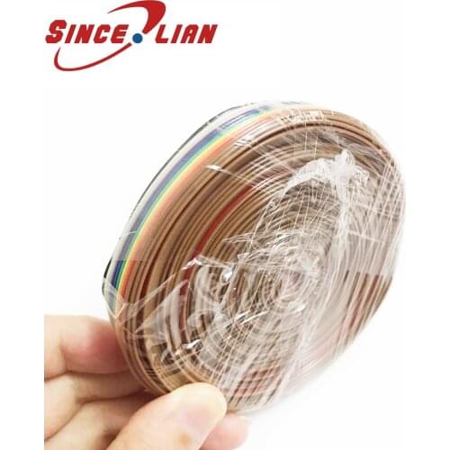 20Meters/Lot 28AWG Pitch 10 Pins Flat Rainbow Ribbon Cable Premium Standard 7*0.127mm Wires Colorful Rainbow Ribbon Cable