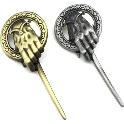 20PCS/LOT Wholesale Brooch Pins Song of Ice and Fire Brooches Hand of The King Lapel Pin Badge Clothes Jewelry