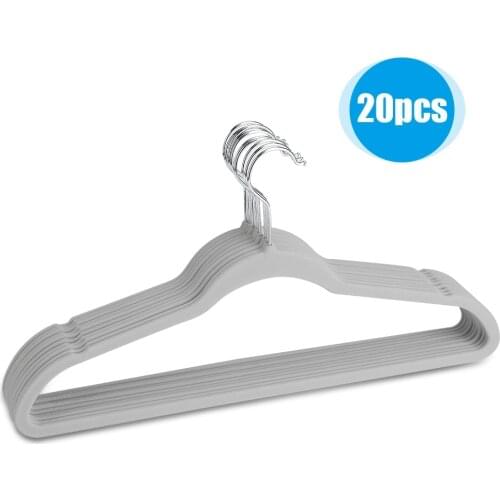20 Pcs Thin Flocking Hangers Non Slip Clothes Suit Shirt Pant Hangers Organization Home Clothes Hangers Rack Slip-Resistant