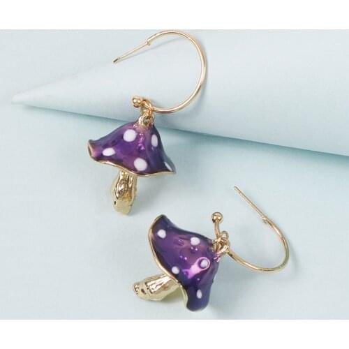 2021 Unique Mushroom Earrings Womens Accessories Geometric Drop Earrings For Women Fashion Jewelry Design Trendy Wholesale New