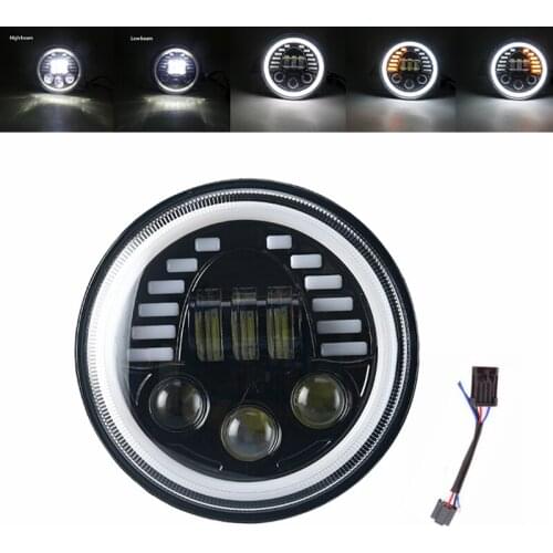 7 inch LED Headlight Halo DRL Light for motorcycles Rod FatBoy Heritage Softail Slim Deluxe Switchback Road King Motorcycle