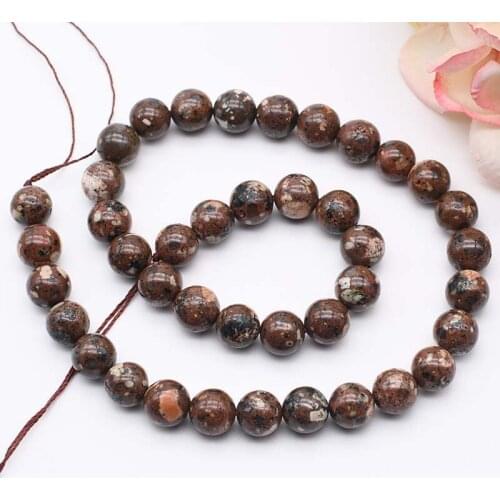8-12mm Natural serpentine round beads 15.5"
