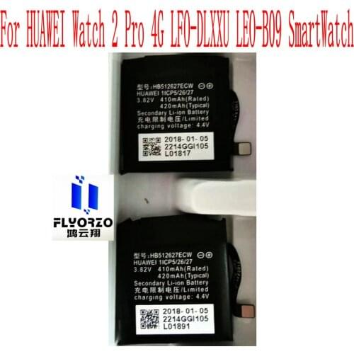 New High Quality 420mAh HB512627ECW Battery For HUAWEI Watch 2 Pro 4G LFO-DLXXU LEO-B09 SmartWatch