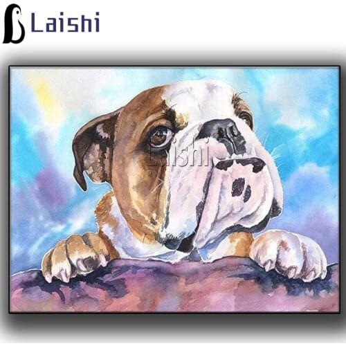 Full square round drill diamond painting Graffiti English Bulldog diamond embroidery mosaic crafts home decoration needleworks