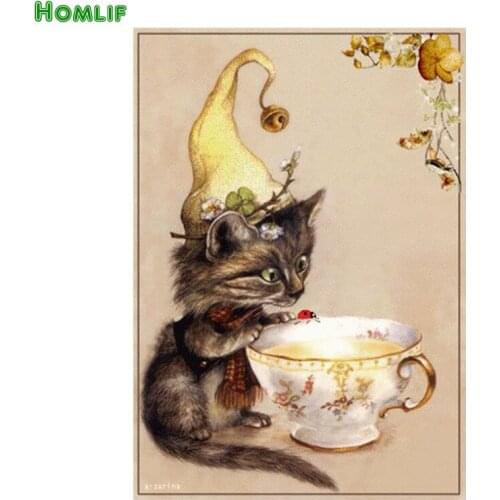 Full Christmas cat Diamond Painting Mosaic Bedroom Decor Rubiks Cube Round Diamond Embroidery Cross Stitch Cartoon round&square