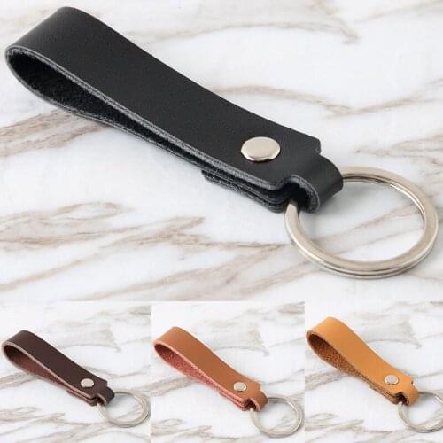 4 Colors Fashion PU Keychain Business Gift Leather Key Chain Men Women Car Key Strap Waist Wallet KeyChains Keyrings