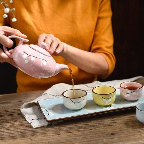 Tea set household simple Japanese tea pot cup ceramic teapot teacup kungfu teaware puer oolong tea making