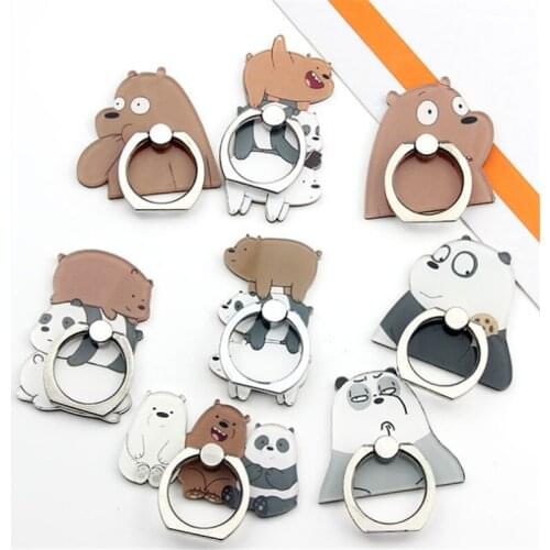 360 Degree Cartoon Animal Finger Ring Smartphone Stand Holder Mobile Phone Panda Bear Holder Stand For iPhone All Phone