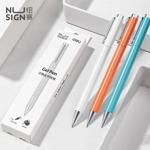 Youpin Deli Nusign Metal Gel Pen 0.5MM Rotating Sign Pens with Refill for Xiaomi Sign pen School stationery Smooth for Office