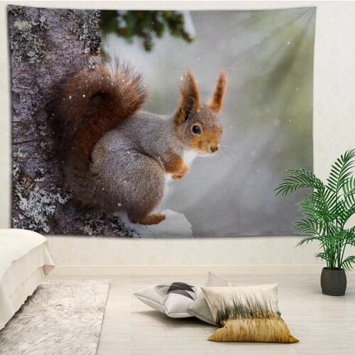 Custom Squirrel Printed Tapestries Beach Towel Yoga Mat Blanket Wall decoration Boho Decor Tapestry More Size