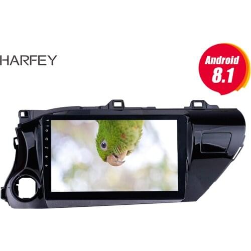 Harfey Android 8.1 HD Touchscreen Radio 10.1" for 2016-2018 TOYOTA HILUX Left hand Driver with Bluetooth GPS Navi USB FM SWC