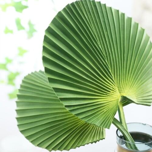 Artificial palm tree leaves branch fake pu green leaf plants for home wedding party floral decoration