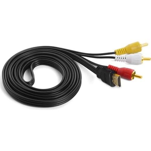 HDMI to 3RCA Video Audio Cable Converter Male to Male 1.5m AV 3RCA Converter Composite cable for TV Set-Box DV DVD PC Laptop