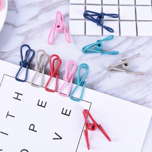 Beautiful Metal Plating Colored Binder Clips Paper Clip Dovetail Clamp Memo Clips Office Binding Accessories 10pcs/lot