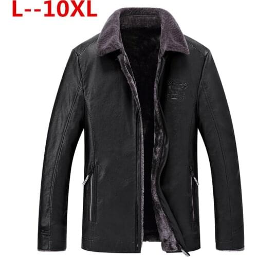 Plus 10XL 8XL 6XL Winter Mens Genuine Leather Jackets Brand Clothing Wine red Black Sheepskin Jacket and Coats with Wool Collar