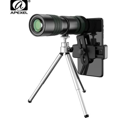 APEXEL HD 8-24x30 Zoom Telephoto Lens Monocular Monocular Long Range Powerful Foldable Telescope For Smartphones Hunting Camping