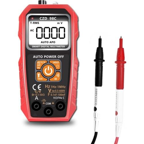 CZD98C LCD Digital Multimeter with Backlight NCV Direct Current AC Voltage Current Resistance Diode Capacitance Frequency