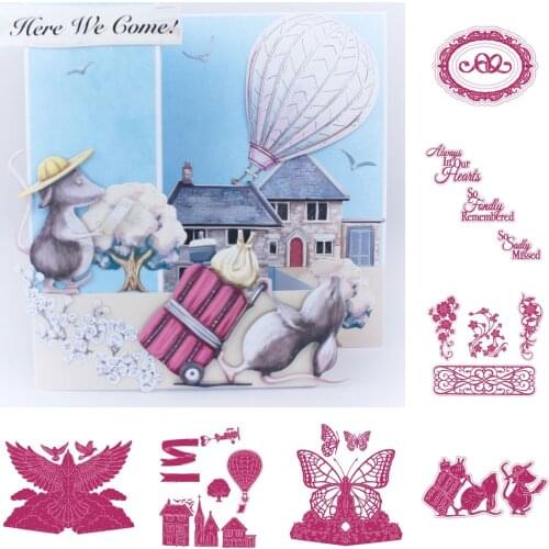 Mouse Butterfly Letters Flower House Dove Cutting Dies Scrapbook Diary Decoration Embossing Template DIY Greeting Card 2021 New