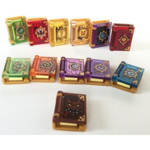 12Pcs/set Books MOC Figures Holding Parts Accessories Magic Book Building Blocks Model Bricks Kits DIY Kids Gifts Toys