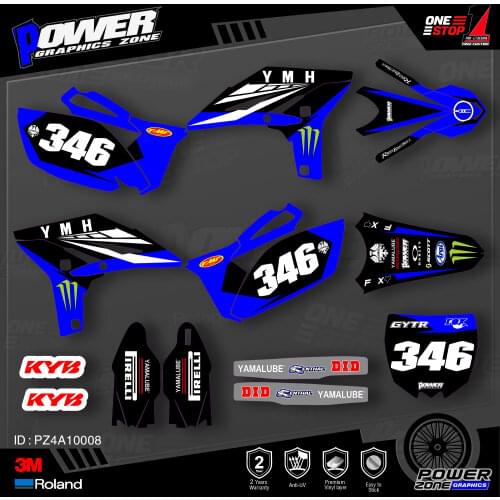 PowerZone Custom Team Graphics Backgrounds Decals 3M Stickers Kit For YAMAHA 2010-2013 YZF250 008