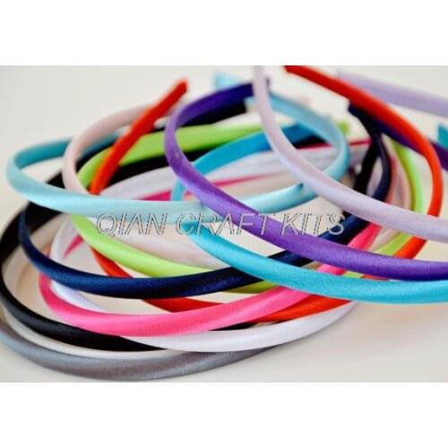 50pcs Skinny Satin Covered Headband Rainbow Assortment Set for Babies Toddlers and Children