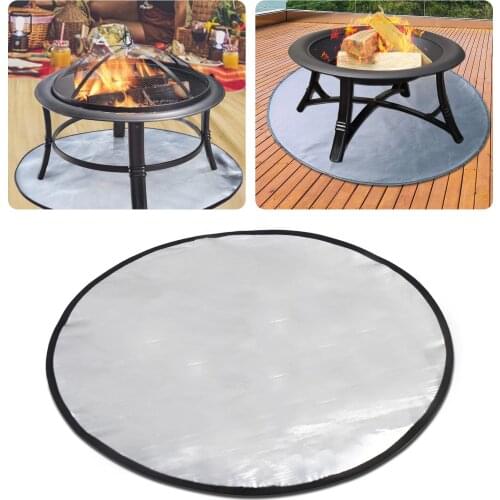 36" Camping Fireproof Grill Mat Cloth Flame Retardant Ember Mat Blanket Heat Insulation Pad For Outdoors Picnic Barbecue