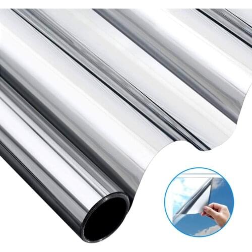 1/2/3/5M One Way Mirror Window Film Vinyl Self-adhesive Reflective Solar Film Privacy Window Tint for Home Silver Glass Sticker
