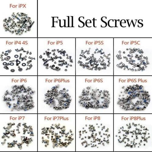 Full Set Screw with 2 Bottom Dock for iPhone 6 6s plus Screws 4 4S 5 5S 5C SE Repair Bolts Complete Kit Replacement Accessories