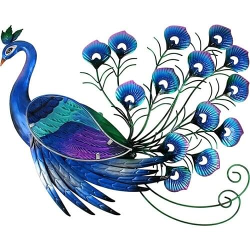 Luxury AnimalAnimal Metal Peacock Wall Artwork for Garden Decoration Outdoor Statues Miniatures Sculptures and Garden Ornaments