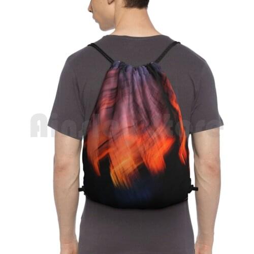 Light Up Your Skies Backpack Drawstring Bag Riding Climbing Gym Bag Abstract Landscape Kitsmumma Motion Blur Trees Sky