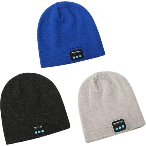 Warm Bluetooth Hat Music Beanie Cap Bluetooth Music Wireless Earphone Cap Running Sports Call Listening to Songs