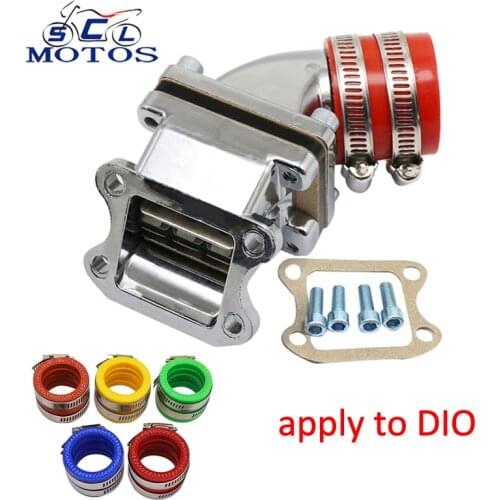 Sclmotos- Motorcycle Carburetor Intake Manifold Inlet Pipe 2 stroke Scooter Moped for Yamaha DIO 50cc DIO50 ZX50 Elite Spree