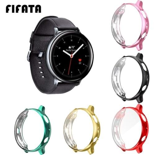 FIFATA For Samsung Galaxy Active 2 40MM/44MM Smart Watch Soft Silicone Plating Full Protector Case Replacement Watch Case Cover