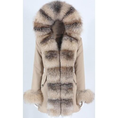 MENINA BONITA 2021 New Waterproof Winter Jacket Women Coat Natural Real Fox Raccoon Fur Hooded Long Parkas Outerwear Detachable