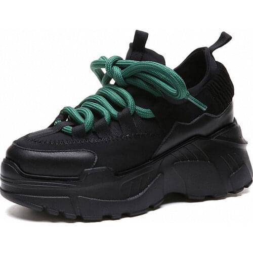 2021 New Stylish Woman Running Shoes Increasing 6CM INS High Heel Sneakers Women Height Platform Breathable Sports Walking Girls