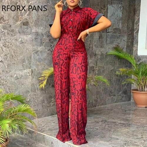 Set for Women Snakeskin Print Top & Pants Set Two Pieces Casual Womens Outfits