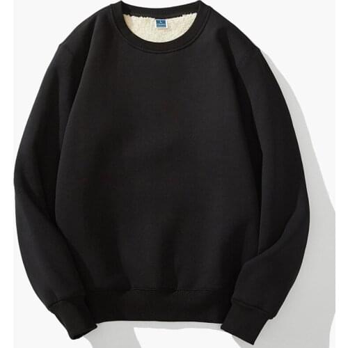 Winter New Lamb Velvet Mens Jacket Coat Loose Round Collar Plus Pile Thickening