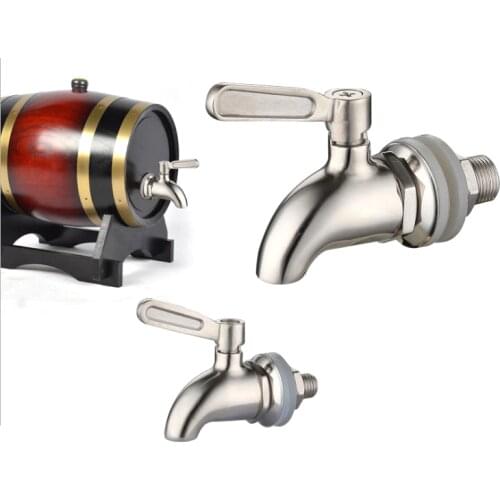 Silver Wine Barrel Water Spigot Tap Metal Faucet For Wine Beer Oak Barrel Beverage Dispenser Bar Supplies