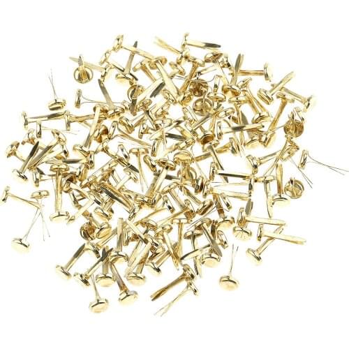 200 Pieces Mini Gold Metal Brads Paper Fastener for Scrapbooking Cardmaking Paper Craft DIY 8mm