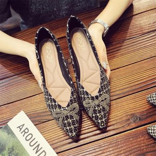 2021 Rhinestone Pointed Shoes Ballet Mixed Color Soft Pregnant Zapatos De Moccasin Womens Flat Chaussure Femme Zapatillas Mujer
