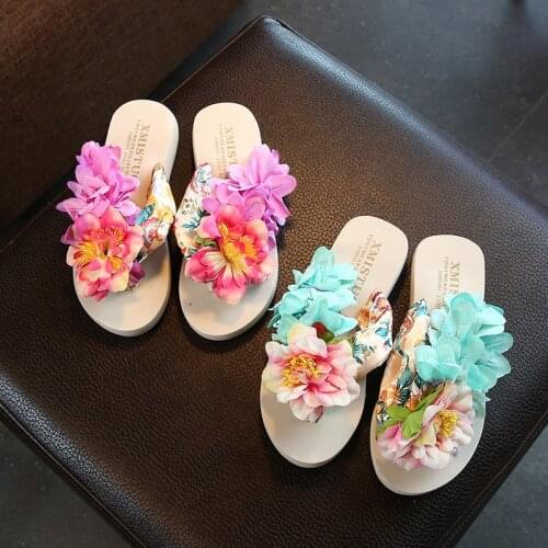 5cm High Heel Womens Flip-flops In The Sandals Beach Vacation Tide Shoes Sandals Summer Non-slip Flowers Slippers Beach Shoes