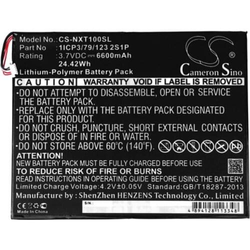 Cameron sino 6600mah battery for NEXTBOOK Nextbook 10" NXW10QC32G 1ICP3/79/123 2S1P Tablet Battery
